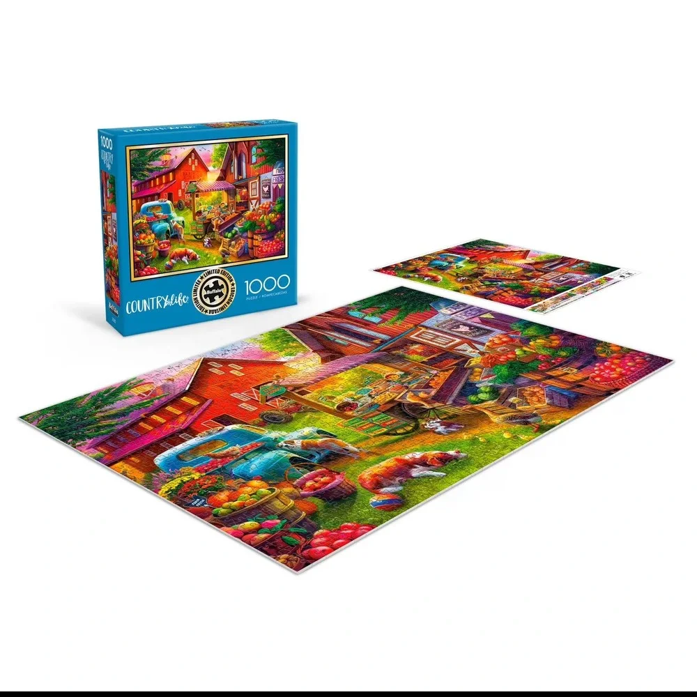 Buffalo Games Country Life Farm Fresh Market 1000 Piece Puzzle Limited Edition